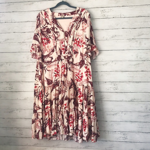 Anthropologie Dresses & Skirts - Anthropologie Cremieux Cream & Pink Floral Dress